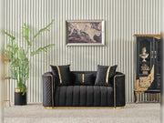Ceko 3-pieces (Sofa & Loveseat & Chair) Livingroom Set Black in Black - 101-CEK-LUN09-321