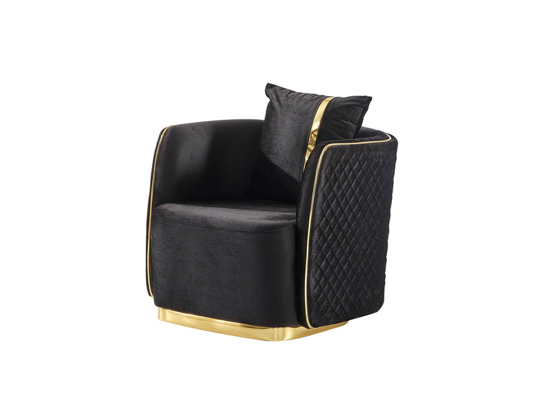 Ceko 4-pieces (2 Sofa & 2 Chair) Livingroom Set Black in Black - 101-CEK-LUN09-3311