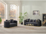 Ceko 4-pieces (2 Sofa & 2 Chair) Livingroom Set Black in Black - 101-CEK-LUN09-3311