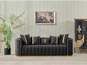 Ceko 4-pieces (2 Sofa & 2 Chair) Livingroom Set Black in Black - 101-CEK-LUN09-3311