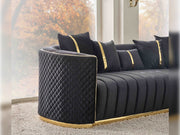 Ceko 4-pieces (2 Sofa & 2 Chair) Livingroom Set Black in Black - 101-CEK-LUN09-3311