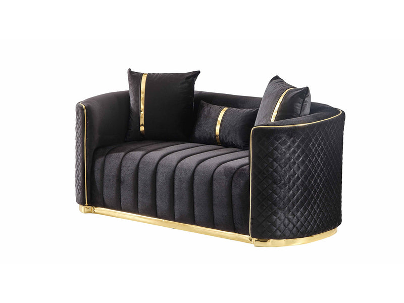 Ceko 4-pieces (2 Sofa & 2 Chair) Livingroom Set Black in Black - 101-CEK-LUN09-3311