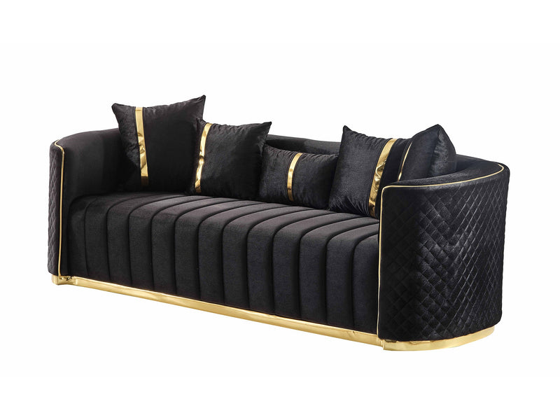 Ceko Stationary Sofa Cream in Black - 101-CEK-LUN09-3