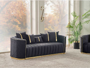 Ceko Stationary Sofa Cream in Black - 101-CEK-LUN09-3