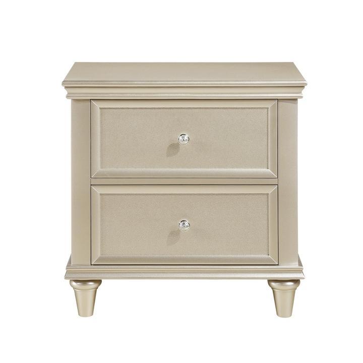 Celandine Silver Nightstand - Gate FurnitureNightstand