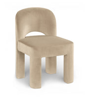 Celine Velvet Performance Fabric Upholstered Dining Chair in Beige, Set of 2 - 88013Beige-C
