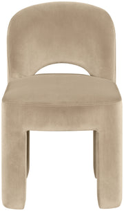 Celine Velvet Performance Fabric Upholstered Dining Chair in Beige, Set of 2 - 88013Beige-C