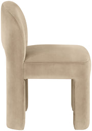 Celine Velvet Performance Fabric Upholstered Dining Chair in Beige, Set of 2 - 88013Beige-C