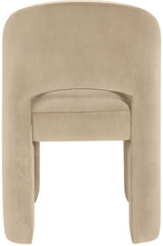 Celine Velvet Performance Fabric Upholstered Dining Chair in Beige, Set of 2 - 88013Beige-C