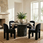 Celine Velvet Performance Fabric Upholstered Dining Chair in Black, Set of 2 - 88013Black-C
