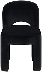 Celine Velvet Performance Fabric Upholstered Dining Chair in Black, Set of 2 - 88013Black-C