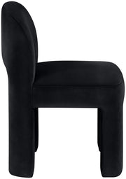Celine Velvet Performance Fabric Upholstered Dining Chair in Black, Set of 2 - 88013Black-C