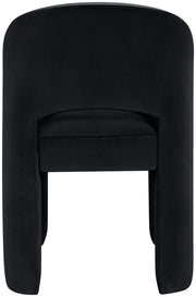 Celine Velvet Performance Fabric Upholstered Dining Chair in Black, Set of 2 - 88013Black-C
