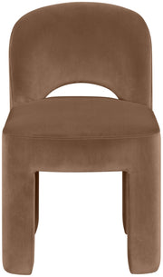 Celine Velvet Performance Fabric Upholstered Dining Chair in Brown, Set of 2 - 88013Brown-C