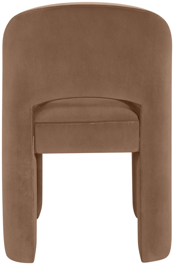 Celine Velvet Performance Fabric Upholstered Dining Chair in Brown, Set of 2 - 88013Brown-C