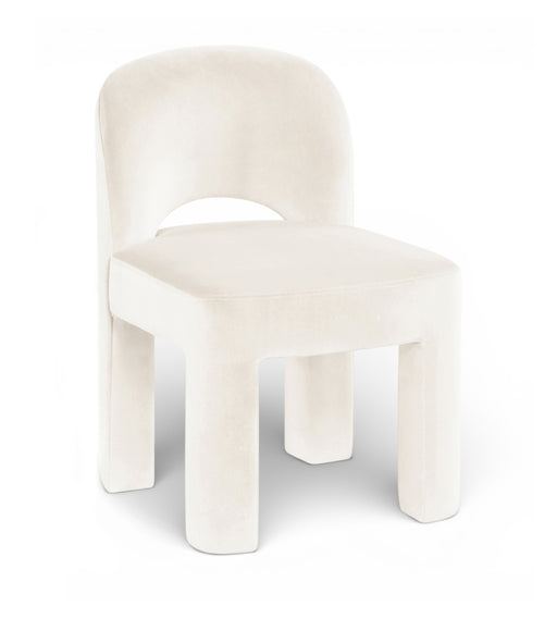 Celine Velvet Performance Fabric Upholstered Dining Chair in Cream, Set of 2 - 88013Cream-C