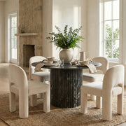 Celine Velvet Performance Fabric Upholstered Dining Chair in Cream, Set of 2 - 88013Cream-C