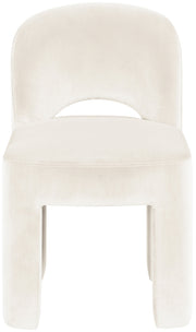Celine Velvet Performance Fabric Upholstered Dining Chair in Cream, Set of 2 - 88013Cream-C
