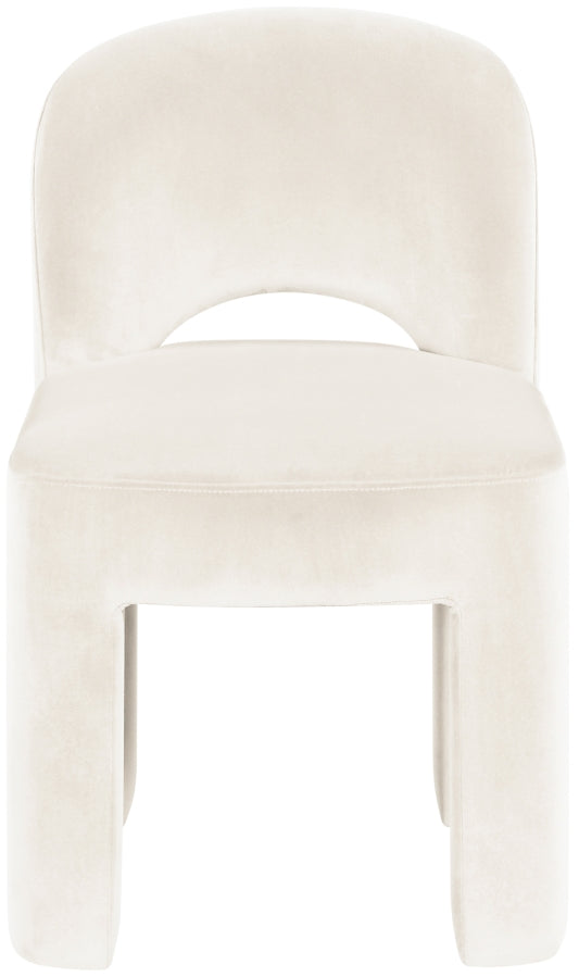 Celine Velvet Performance Fabric Upholstered Dining Chair in Cream, Set of 2 - 88013Cream-C