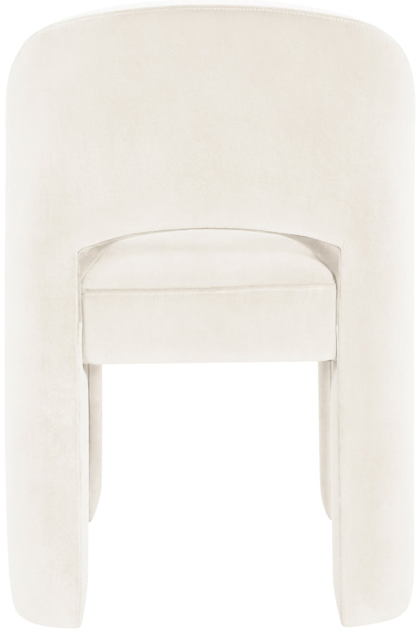 Celine Velvet Performance Fabric Upholstered Dining Chair in Cream, Set of 2 - 88013Cream-C