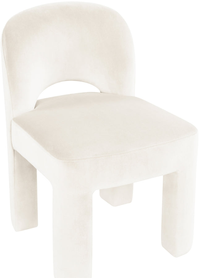 Celine Velvet Performance Fabric Upholstered Dining Chair in Cream, Set of 2 - 88013Cream-C