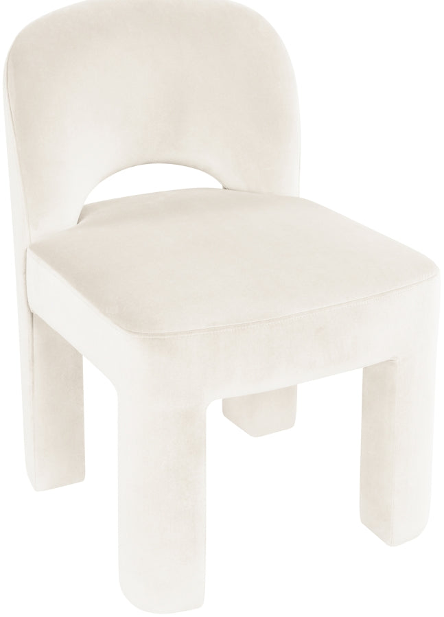 Celine Velvet Performance Fabric Upholstered Dining Chair in Cream, Set of 2 - 88013Cream-C