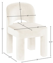 Celine Velvet Performance Fabric Upholstered Dining Chair in Cream, Set of 2 - 88013Cream-C