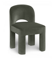 Celine Velvet Performance Fabric Upholstered Dining Chair in Green, Set of 2 - 88013Green-C
