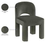Celine Velvet Performance Fabric Upholstered Dining Chair in Green, Set of 2 - 88013Green-C