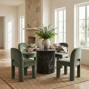 Celine Velvet Performance Fabric Upholstered Dining Chair in Green, Set of 2 - 88013Green-C