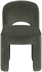 Celine Velvet Performance Fabric Upholstered Dining Chair in Green, Set of 2 - 88013Green-C