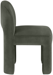 Celine Velvet Performance Fabric Upholstered Dining Chair in Green, Set of 2 - 88013Green-C