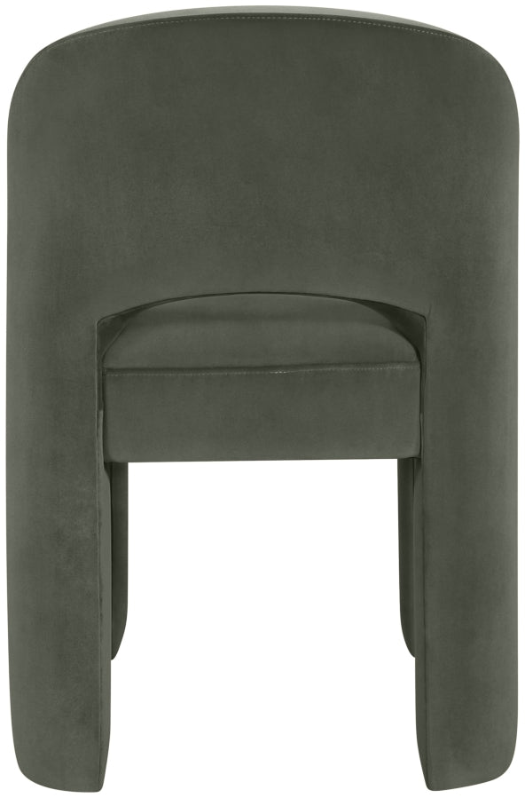 Celine Velvet Performance Fabric Upholstered Dining Chair in Green, Set of 2 - 88013Green-C