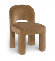 Celine Velvet Performance Fabric Upholstered Dining Chair in Saddle, Set of 2 - 88013Saddle-C