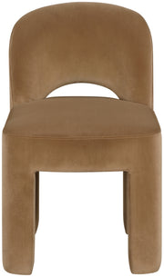 Celine Velvet Performance Fabric Upholstered Dining Chair in Saddle, Set of 2 - 88013Saddle-C