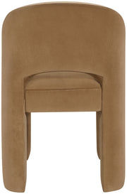 Celine Velvet Performance Fabric Upholstered Dining Chair in Saddle, Set of 2 - 88013Saddle-C
