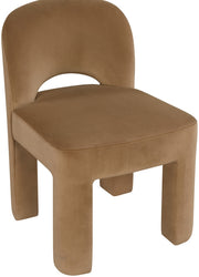 Celine Velvet Performance Fabric Upholstered Dining Chair in Saddle, Set of 2 - 88013Saddle-C