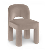 Celine Velvet Performance Fabric Upholstered Dining Chair in Taupe, Set of 2 - 88013Taupe-C