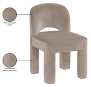 Celine Velvet Performance Fabric Upholstered Dining Chair in Taupe, Set of 2 - 88013Taupe-C