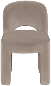 Celine Velvet Performance Fabric Upholstered Dining Chair in Taupe, Set of 2 - 88013Taupe-C