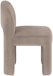 Celine Velvet Performance Fabric Upholstered Dining Chair in Taupe, Set of 2 - 88013Taupe-C