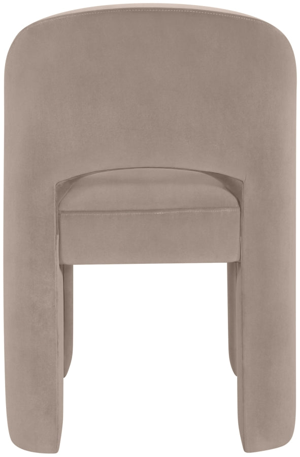 Celine Velvet Performance Fabric Upholstered Dining Chair in Taupe, Set of 2 - 88013Taupe-C