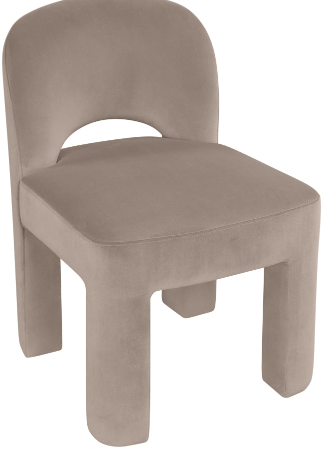 Celine Velvet Performance Fabric Upholstered Dining Chair in Taupe, Set of 2 - 88013Taupe-C