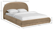 Celine Velvet Upholstered King Bed in Beige - CelineBeige-K