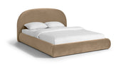 Celine Velvet Upholstered King Bed in Beige - CelineBeige-K