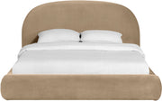 Celine Velvet Upholstered King Bed in Beige - CelineBeige-K