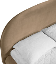 Celine Velvet Upholstered King Bed in Beige - CelineBeige-K