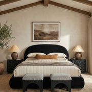 Celine Velvet Upholstered King Bed in Black - CelineBlack-K