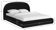 Celine Velvet Upholstered King Bed in Black - CelineBlack-K