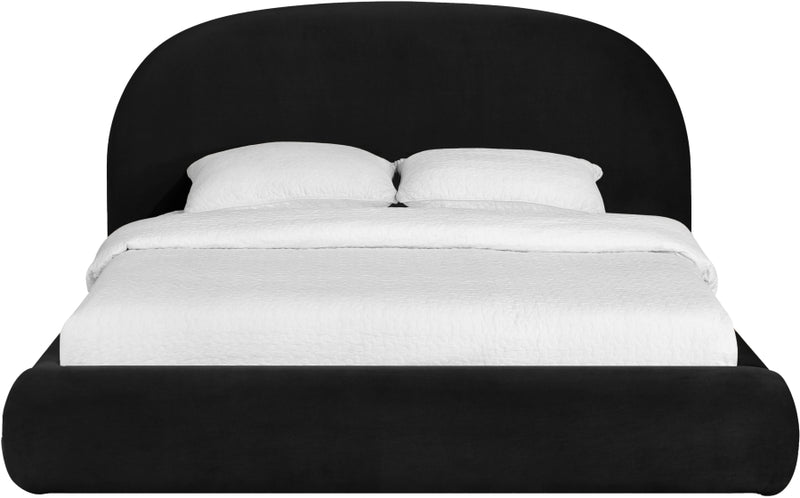Celine Velvet Upholstered King Bed in Black - CelineBlack-K